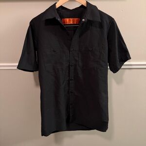 Red Kap Black Work Shirt Button Front Short Sleeve | Uniform Style